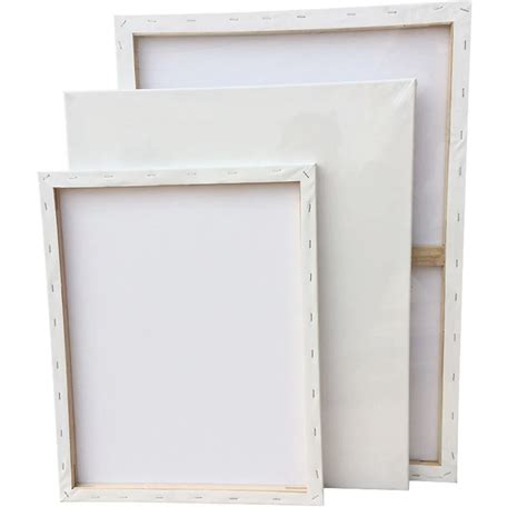 1pc Cotton Wood Frame Oil Painting Canvas White Blank Square Painting Plate Wooden Board Frame ...