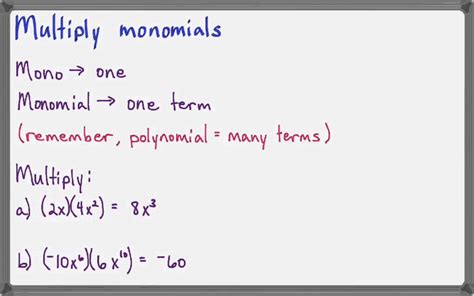 Multiplying Monomial By A Monomial