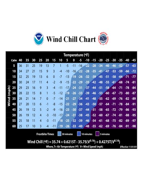 2025 Wind Chill Chart - Fillable, Printable PDF & Forms | Handypdf