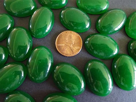 25x18mm Natural Malaysia Jade Gemstone Cabochon Oval | Etsy