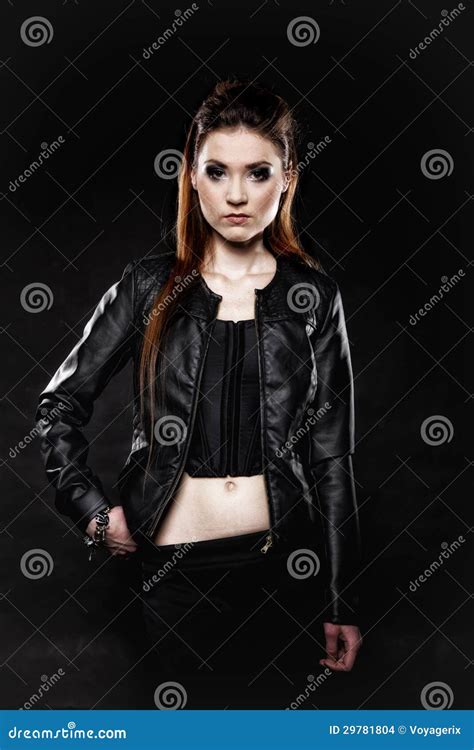 Beauty Punk Girl In Leather, Subculture Stock Images - Image: 29781804