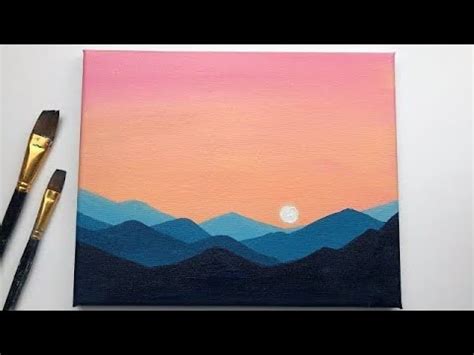 Easy Sunset Acrylic Painting Tutorial For Beginners Step By Step - Fight for This