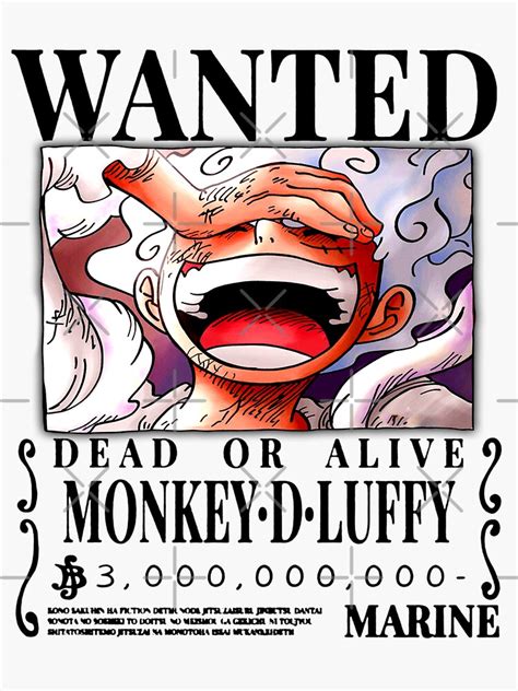 Luffy Wanted Poster Gear 5 Sticker sold by Gyanesh Kumar | SKU 43503406 ...