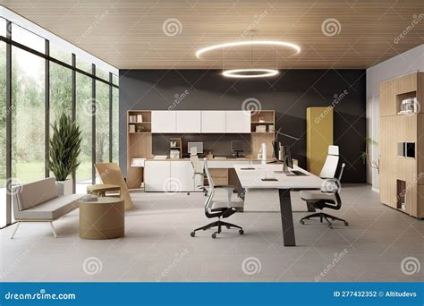 Workspace with Modern Design and Sleek Furniture To Create Productive and Inspiring Environment ...