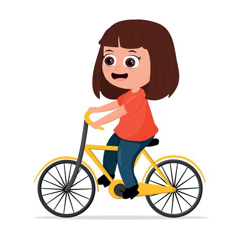 Kids Riding Bikes Cartoon