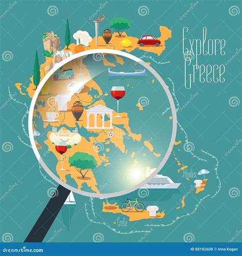 Greece Map - Vector Contour Illustration Stock Photography ...