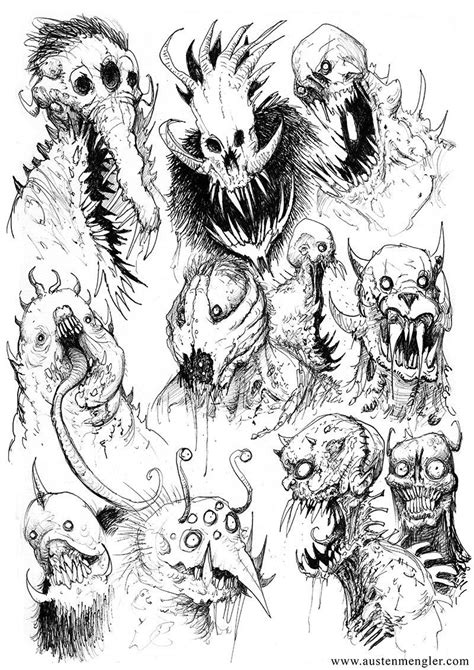 Pin by Vic on random finds | Scary drawings, Creepy drawings, Creature concept art