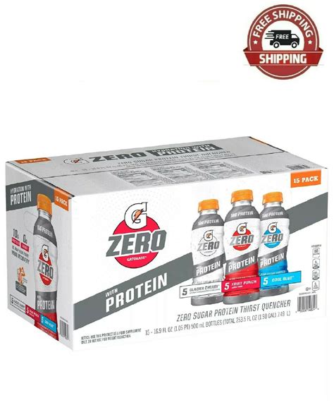 Gatorade 15PkX16.9Oz G Zero with Protein Variety Pack Muscle Body Strength Bulk 52000048346 ...