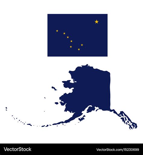 Alaska flag and state map Royalty Free Vector Image