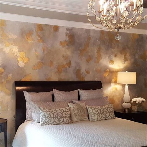 Beautiful Leaf and Metallic Wall Finish by Leslie Albritton of LA Custom Art | Stunning Silver ...