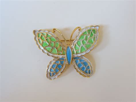 Enamel Butterfly Brooch - Etsy