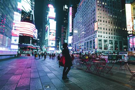 Night streets of Times Square, Manhattan in New York City Photograph by Luciano Kim - Pixels