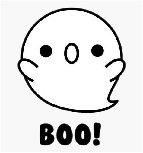 Kawaii White Ghost Boo Halloween - Cute Ghost Drawing, HD Png Download ...