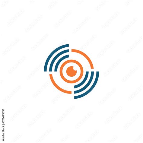 Camera or eye and warning signs. Vector symbol. Stock Vector | Adobe Stock