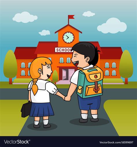 Children back to school background Royalty Free Vector Image