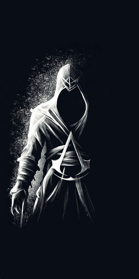 Assassin creed, black, bnw, white, HD phone wallpaper | Peakpx