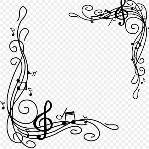 Creative Music Pattern Musical Note Border, Music Drawing, Border Drawing, Note Drawing PNG ...