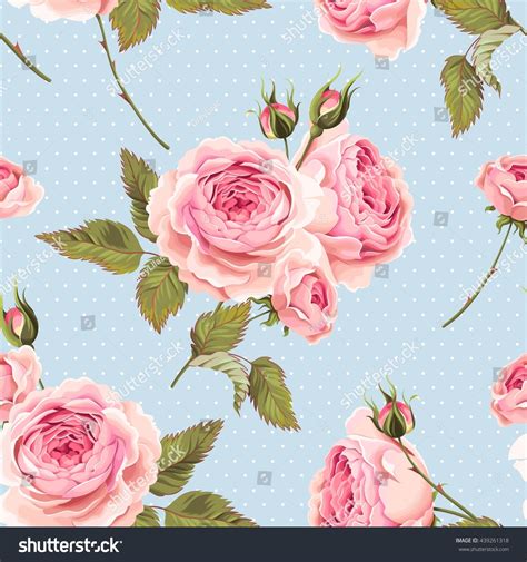 English Roses Seamless Stock Vector (Royalty Free) 439261318 | Shutterstock