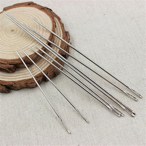 55pcs Hand Sewing Needles Set Stainless Steel+Iron Silver Eye Needles ...