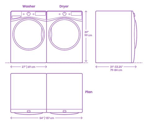 Whirlpool Front Load Washer & Dryer Dimensions & Drawings | Dimensions.com