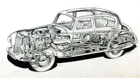 28 rare cutaway illustrations of classic cars | Classic cars, Cutaway ...