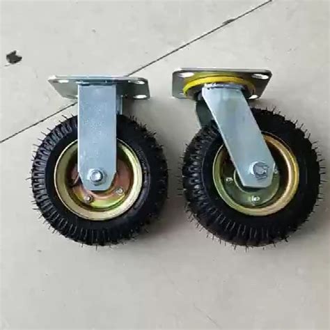 6 Inch Rubber Wheel push cart trolley Heavy Duty Universal Caster Wheel Trolley Cart Wheels ...