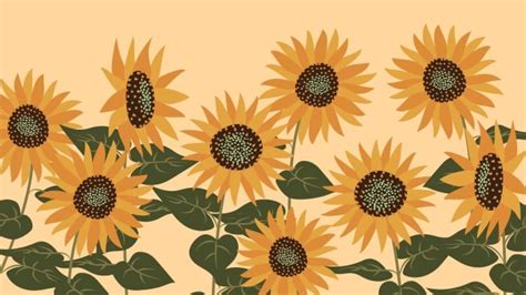 Free Floral Vintage Sunflower Desktop Wallpaper template