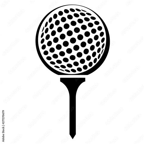 Golf Ball on Tee Vector Graphic Illustration Icon Stock Vector | Adobe ...