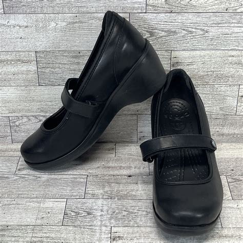 CROCS Black Mary Jane Wedge Heel Shoes 10205 Women Si… - Gem