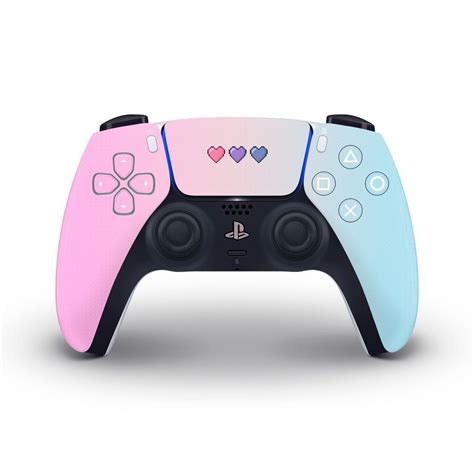 8-Bit Pink & Blue Hearts PS5 Controller Skin | Lavender skin, Lavender ...