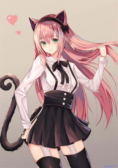 Pink-haired catgirl [Original] : r/awwnime