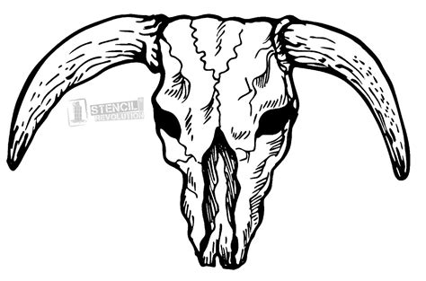 Cow Skull Stencil | Skull stencil, Cow skull tattoos, Bull skulls