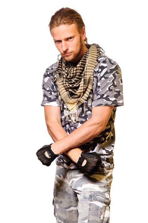 Soldier in Camouflage Uniform Stock Photo - Image of abdominal, muscular: 24755118