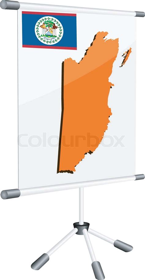 Vector display with a silhouette map of Belize | Stock vector | Colourbox