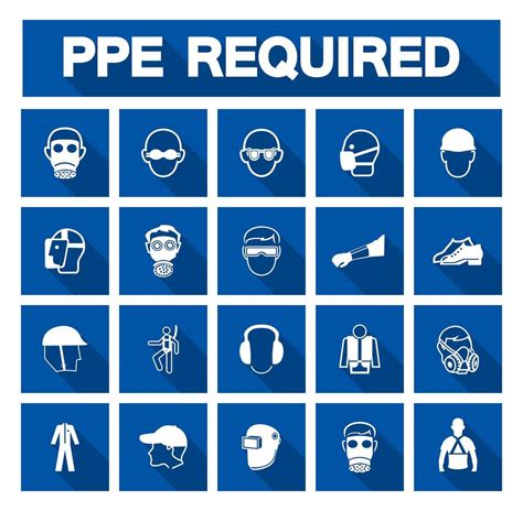 PPE Required Symbols 1040386 Vector Art at Vecteezy