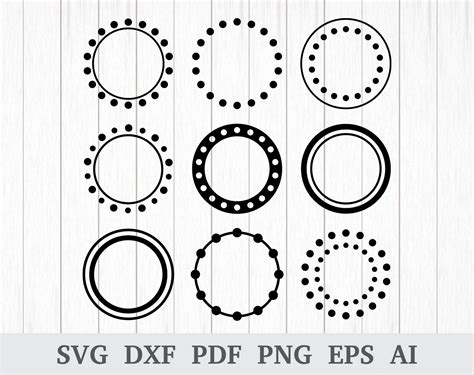 Circle Monogram Frame SVG Polka Dot Monogram Frame SVG Svg - Etsy