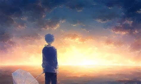 1080P free download | Anime, Boy, Sunset, HD wallpaper | Peakpx