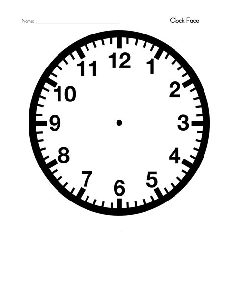 Free Printable Clock Template With Hands