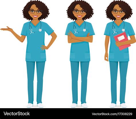 Nurse set black Royalty Free Vector Image - VectorStock