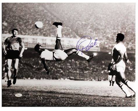 Lot Detail - Pele Signed 20'' x 16'' Bicycle Kick Photo -- With JSA COA