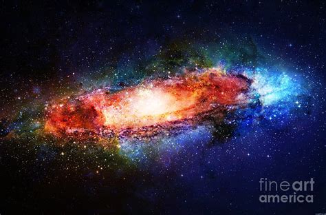 Cosmic galaxy and stars, color cosmic abstract background. Pyrography by Jozef Klopacka - Pixels