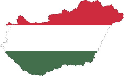 Clipart - Hungary Map Flag With Stroke