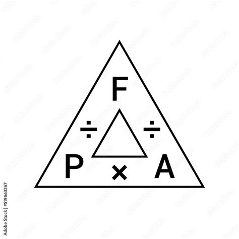 pressure force area formula triangle Stock Vector | Adobe Stock