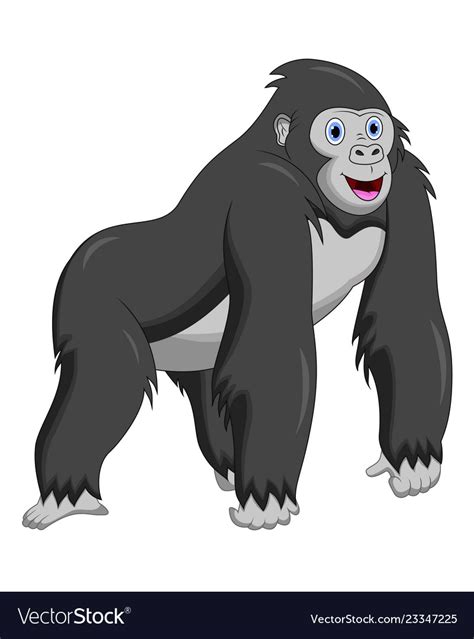 Cartoon funny gorilla Royalty Free Vector Image