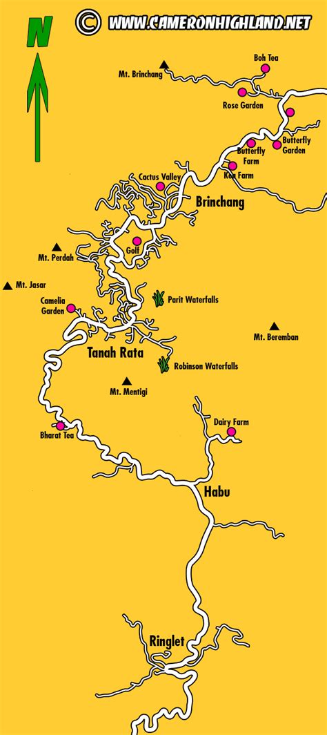 Cameron Highlands Map - Cameron Highlands • mappery