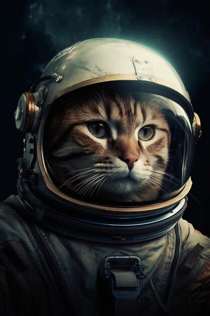 Premium AI Image | Cat in a space suit