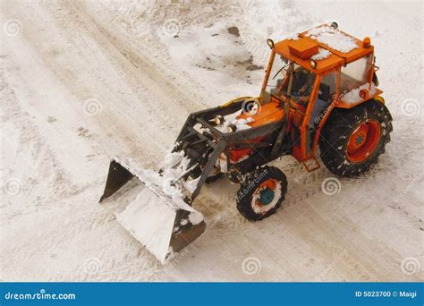 Plowing Snow stock photo. Image of cold, tractor, transportation - 5023700