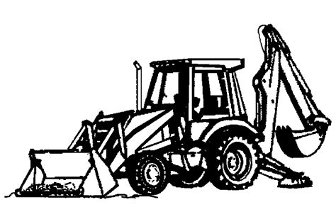 black and white backhoe clipart - Clipground