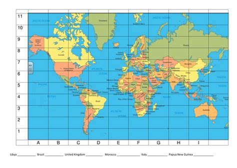 World Map with Coordinates by holt_becci - Teaching Resources - Tes