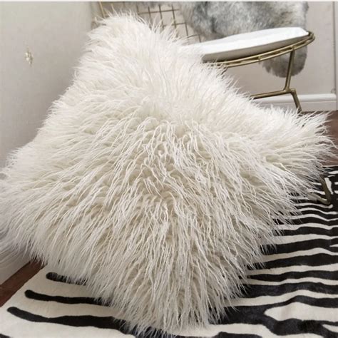 45 * 45cm Soft Fluffy Plush Cushion White Pillow Decorative Pillowcase Pure White Purifying Lady ...